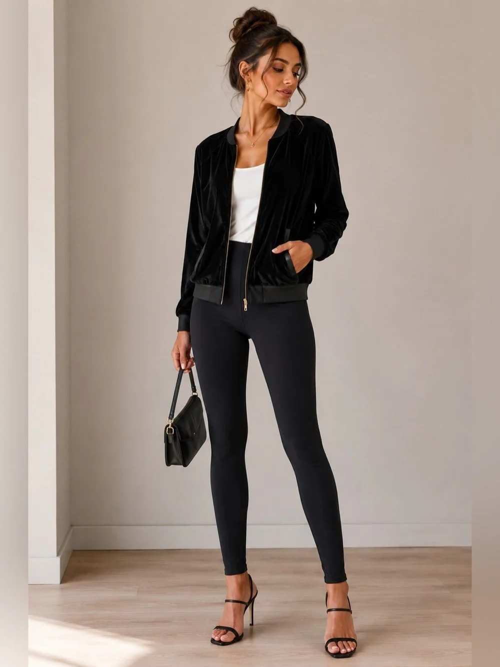 Juicy Couture Black Bomber Jacket
